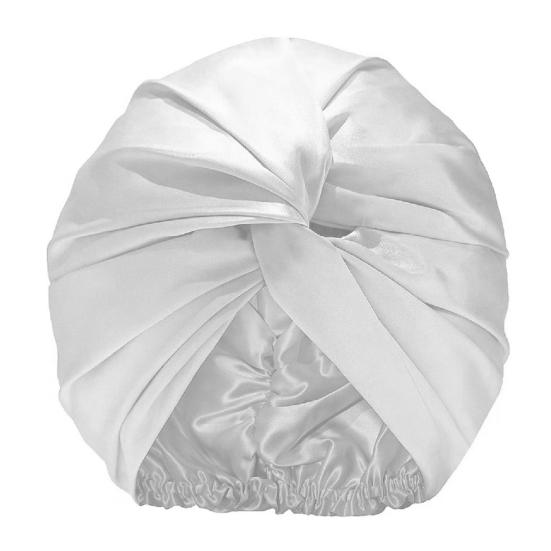 Imitation Silk Women Hat Solid Color Twist Knotted Design Turban Hat Solid Color Sleeping Hat Home Headwear