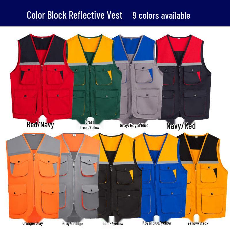 Custom Reflective Safety Vest with Logo for Nighttime Construction and Sanitation Workers