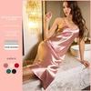 Plus Size Women's Mid-Length Silk Print Pajama Dress - Summer Pullover Nightwear