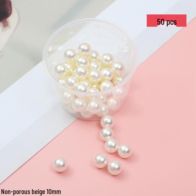 

High-Gloss Imitation Pearl Beads for DIY Jewelry: No-Hole Loose Beads for Handmade Bracelets and Necklaces