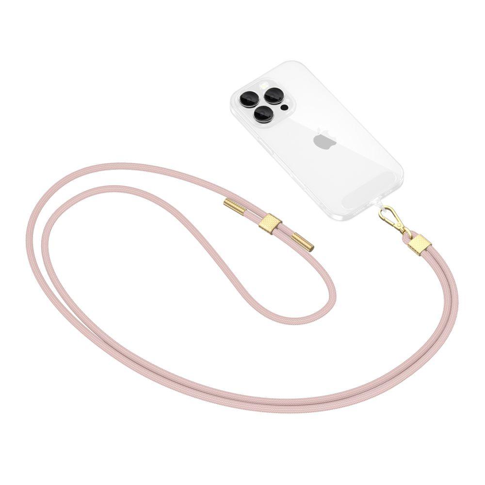 Tech-Protect C2S Rope Crossbody Strap Baby Pink/Gold