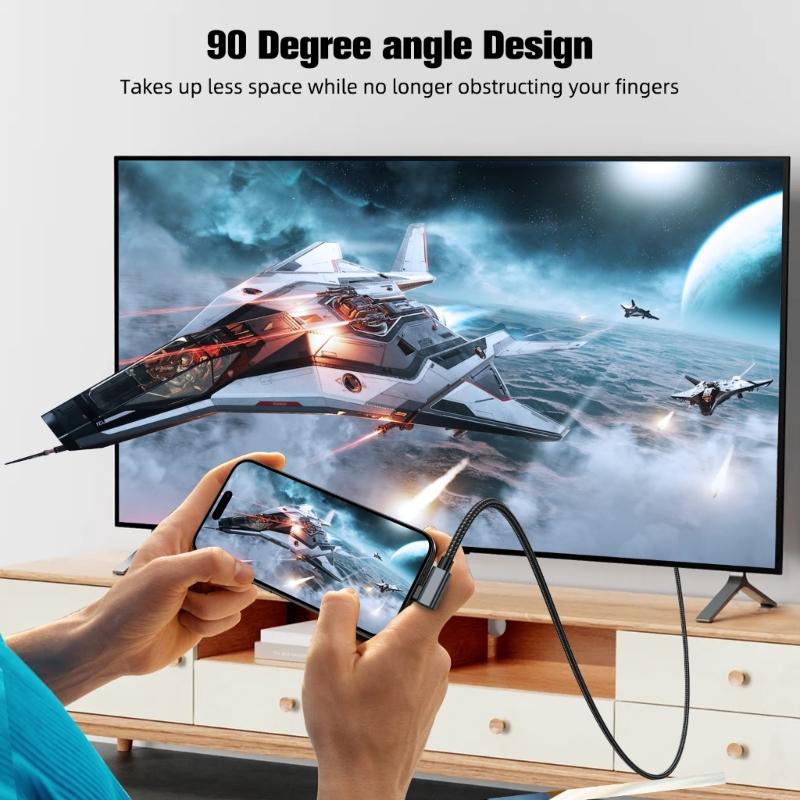 4K HDTV Output Type C Cable USB C to HDTV Cable For High Clear Streaming And Presentations Wide Compatibility