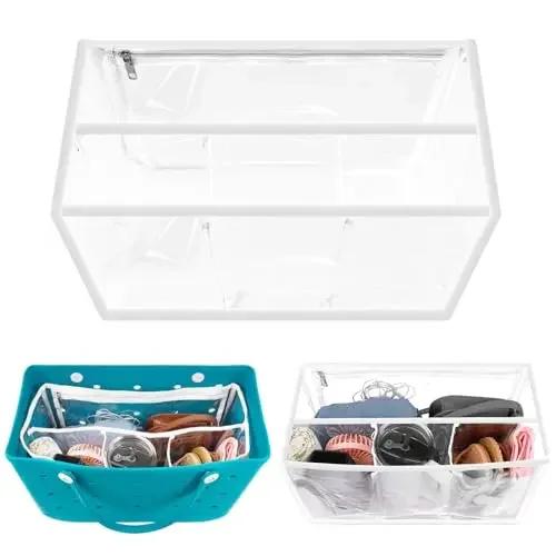 

XL Bogg Storage Bag Accessories Rubber Waterproof Extra Large Clear Women Handbag Pool Basket Jelly Tote Sac Bogg Bag Organizer 17x11x8inch белый