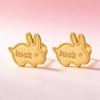 Korean-Style Cute Frosted Rabbit Ear Bone Stud Earrings - Women's Fashionable Titanium Steel