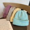 Soft white rabbit fur knitted wool hat Children's autumn and winter fashion thickened thermal pullover hat