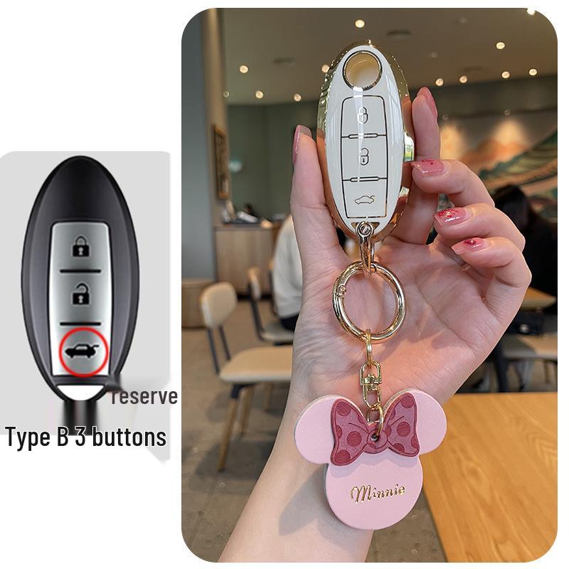 Nissan 14th Gen Sylphy Key Case for Qijun, Murano, Tiida, Teana, Qashqai - Women's Classic Style