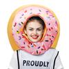 Halloween Donut Headpiece Strawberry Cake Costume Props Stage Performance Funny Food Cosplay Outfit