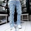 Men's Stretch Straight Jeans - Trendy European and American Street Style