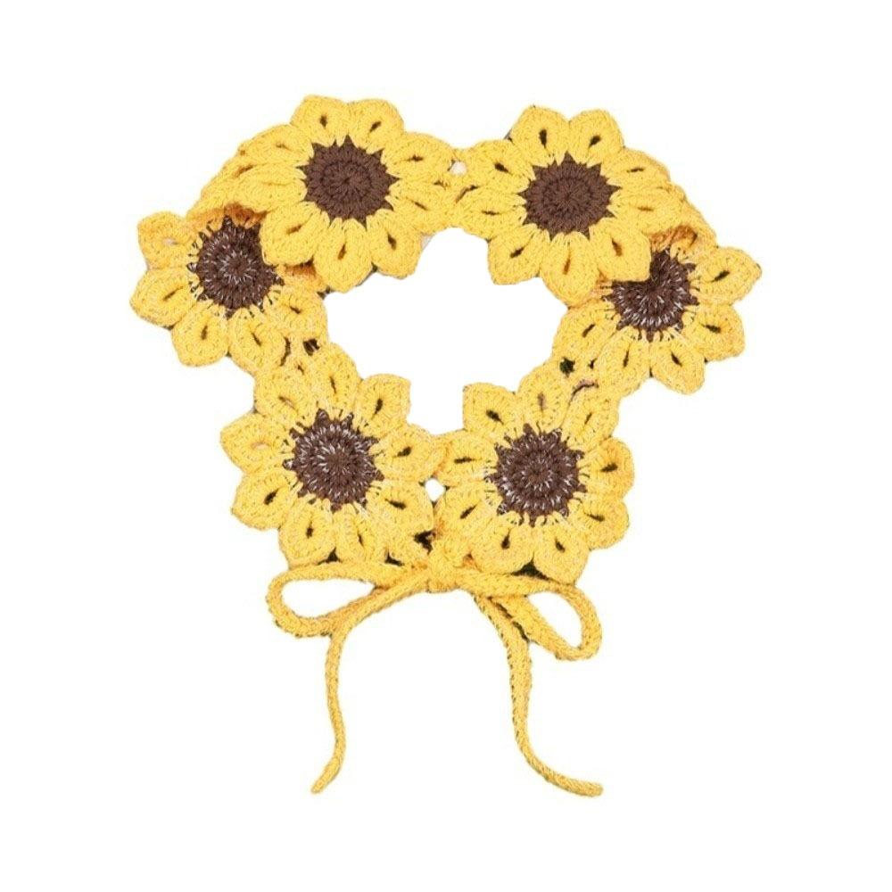 

Scarf Pastoral Style Headscarf Colorful Knitted Hair Band Sweet Flowers Hairband Photography Prop жёлтый