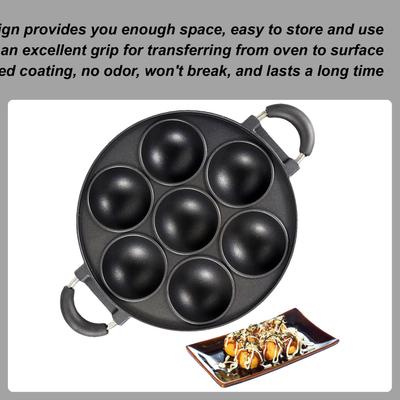 Cast Iron Biscuits Pan 7-Cup Large Muffin Pan Round Kitchen Non Stick Baking Tool Maker Pan For Biscuits Bake Muffins Cornbread