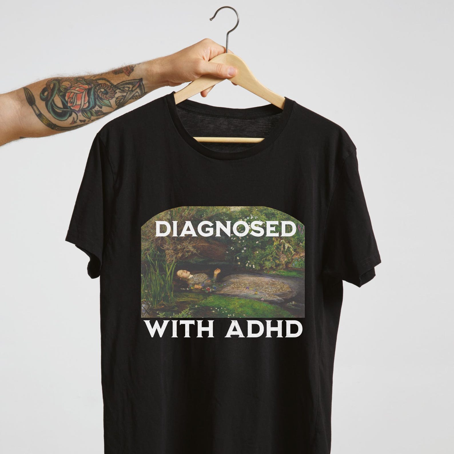 Diagnosed With ADHD Shirt, Funny ADHD Meme Tee, Neurodivergent Humor Shirt, Vintage Inspired Graphic Tee, Mental Health Humor Gift, ADHD. 4XL