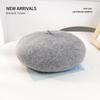 New Autumn And Winter Bright Silk Beret Trendy Women'S Wool Mushroom Hat High-End Korean Fashion Painter Hat