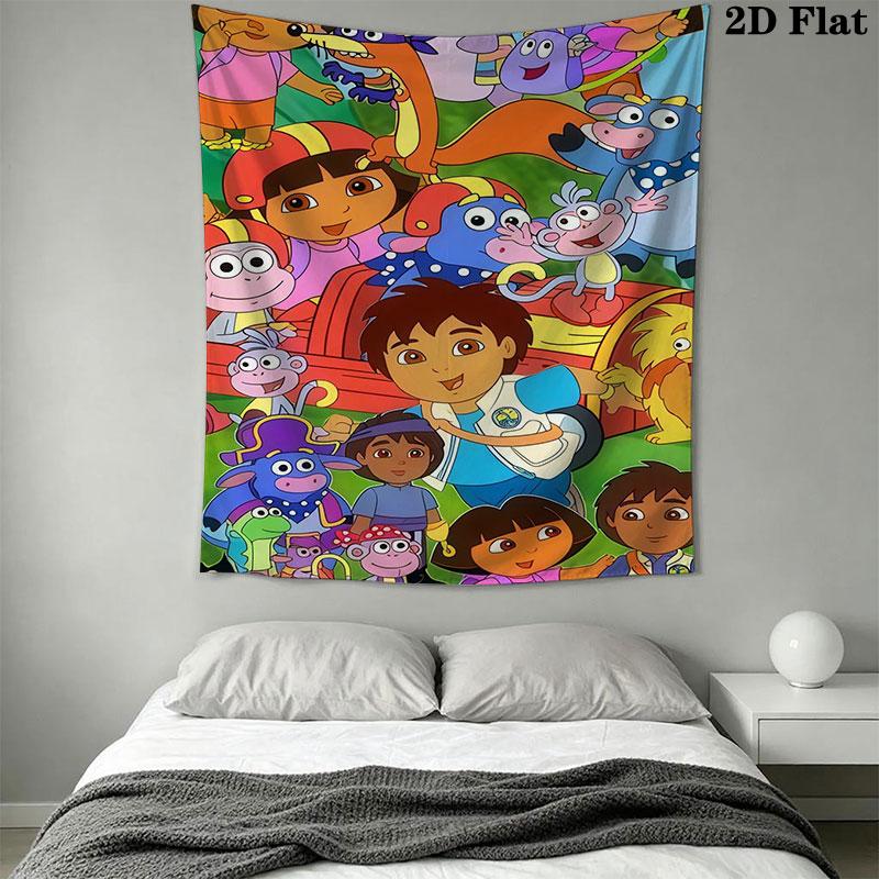 Dora the Explorer C Wall Hanging Printed Fabric Blanket Decorative Tapestries for Bedroom Living Room Home Decor