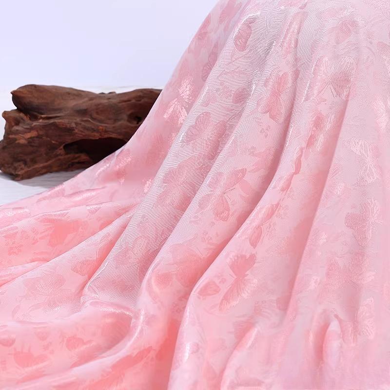 100x150cm Colorful Butterfly Jacquard Silk Satin Fabric for Sewing Ancient Costume Hanfu Tang Suit Horse Face Skirt Clothing