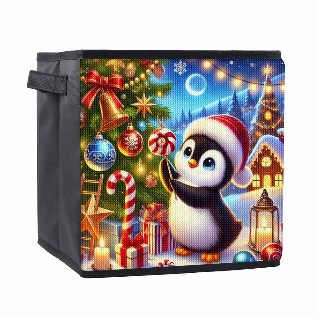The Hardworking Little Penguin 5D Diamond Painting Storage Basket Full Round Drill Mosaic Diamond Embroidery Cross Stitch Kits Home Decor Home Decor