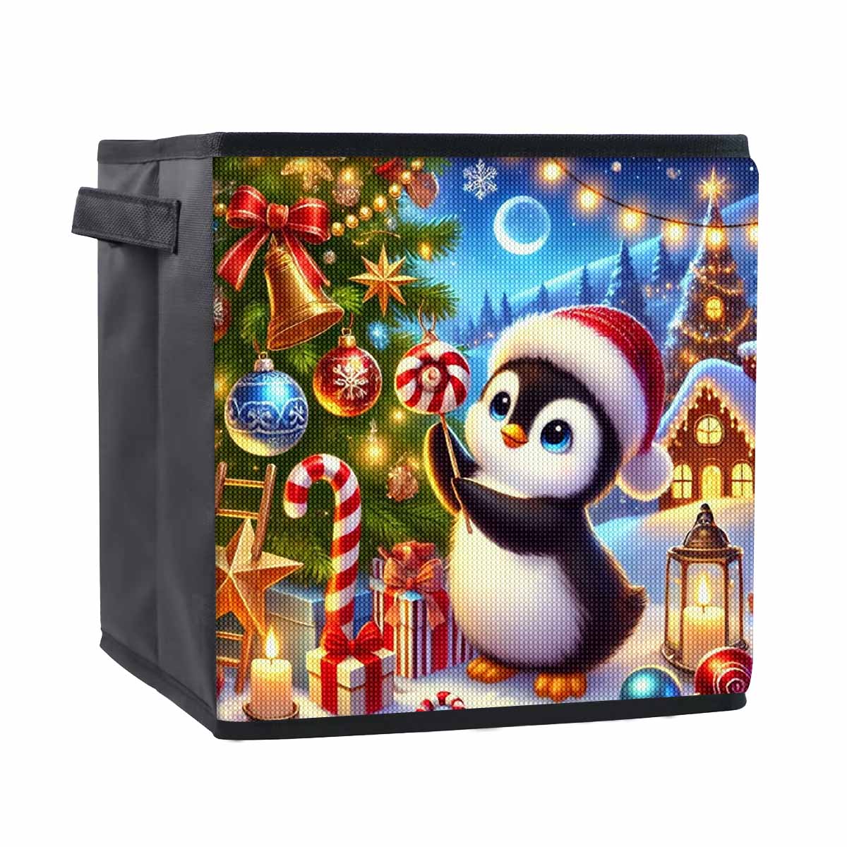 

The Hardworking Little Penguin 5D Diamond Painting Storage Basket Full Round Drill Mosaic Diamond Embroidery Cross Stitch Kits Home Decor Home Decor 25cmx25cm