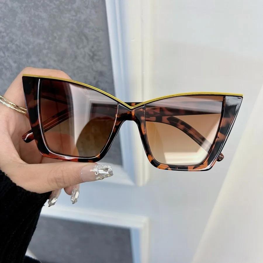 Designer Cat Eye Sunglasses Women Men Cool Brand Square Sun Glasses Big Frame Mirror Trendy Oculos De Sol