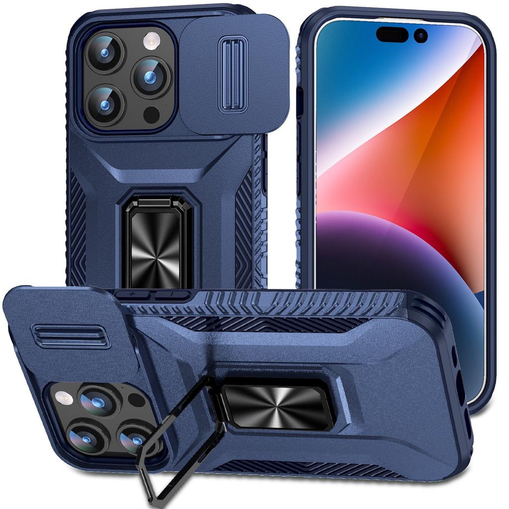 Applicable À Coque de Téléphone Portable IPhone11 Européenne et Américaine Fenêtre Coulissante Support Anneau Coque de Protection Deux-en-un