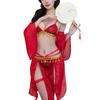 Exotic Princess Lace-up Nightdress: Sexy Open Chest Lingerie for Dancers