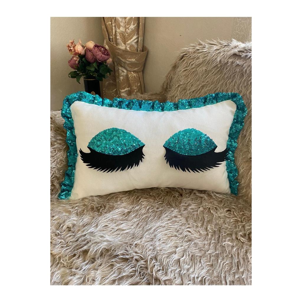 Turquoise Eyelash Pillow – buy the best products in the Coolbe