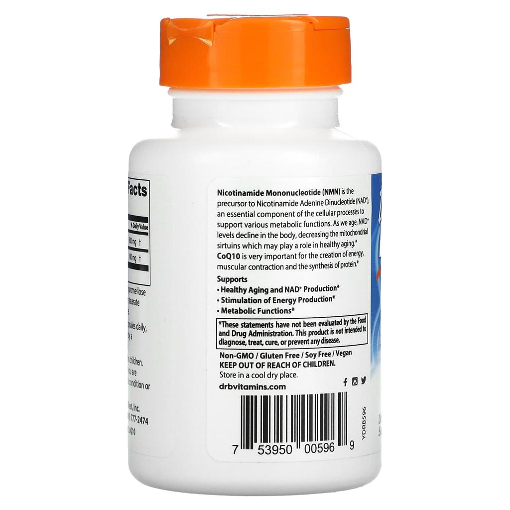 Doctor's Best, NMN 150mg + CoQ10 50mg, 60 bitkisel kapsül