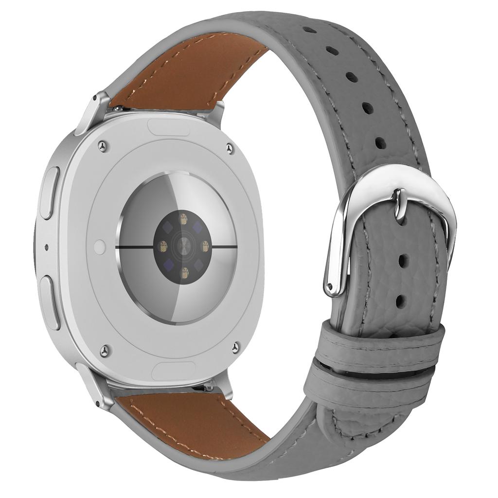 Replacement Strap for Samsung Galaxy Watch8 44mm/40mm/Classic 46mm Litchi Texture PU Leather Watch Band with Metal Buckle