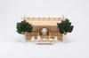 Kamidana no Sato Shinto Shrine Set with Low Floor and Through Roof, Three Shrines, and Tsukiyomi Design (Made of Kiso Hinoki Cypress)