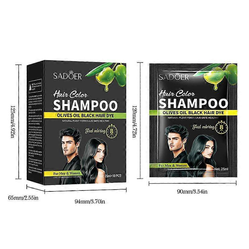 10 PCS Hair Dye Shampoo, Instant Hair Dye Shampoo for Men Women - Simple To Use - Semi-Permanent Hair Dyer - Natural Ingredients Hair Color Shampoo