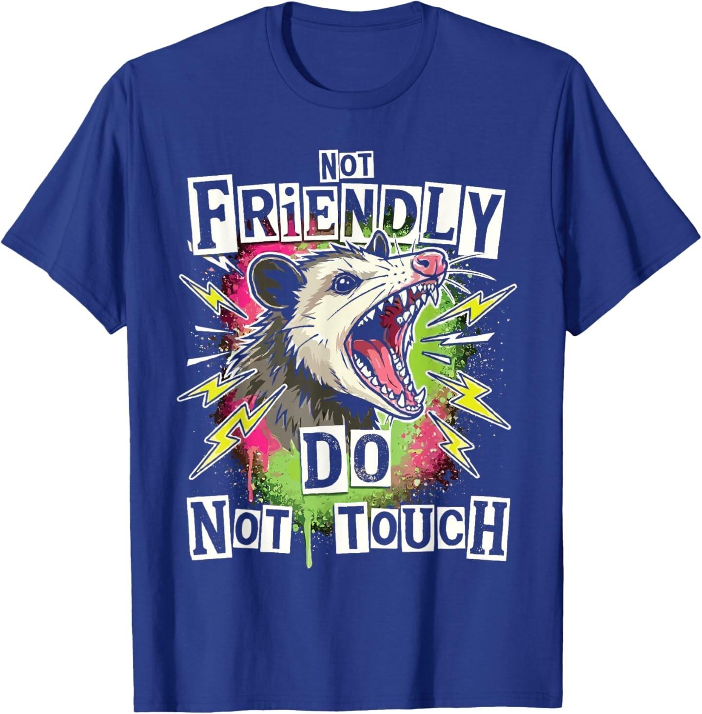 Opossum Not Friendly Funny Ironic Meme T-Shirt S разноцветный