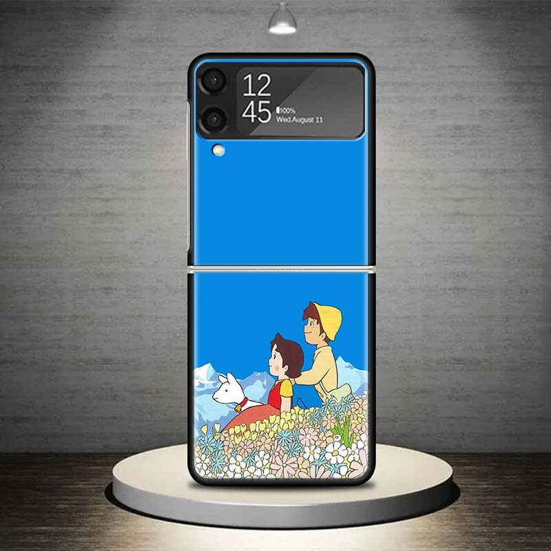 Heidi Cute Cartoon Phone Case For Samsung Galaxy Z Flip 7 6 5 4 3 5G Shockproof Cover Z Flip7 Flip6 ZFlip5 Flip3 Flip4 Luxury Sh