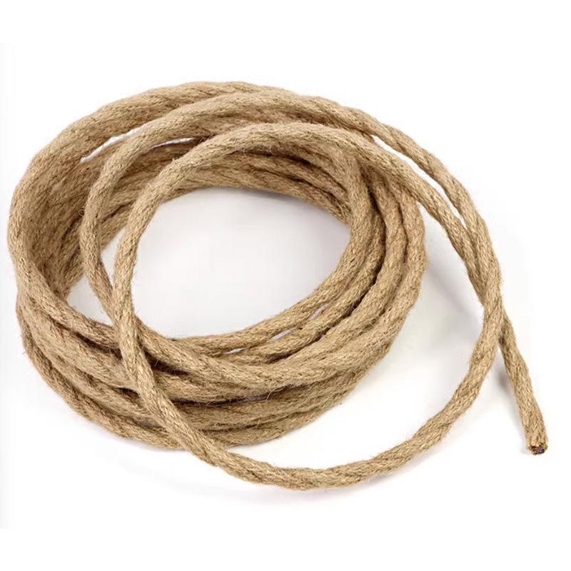 Vintage Multi-Core Hemp Rope Twisted Power Cord - 0.5/0.75 Sq, Wear-Resistant Pendant Light Cable for DIY Weaving