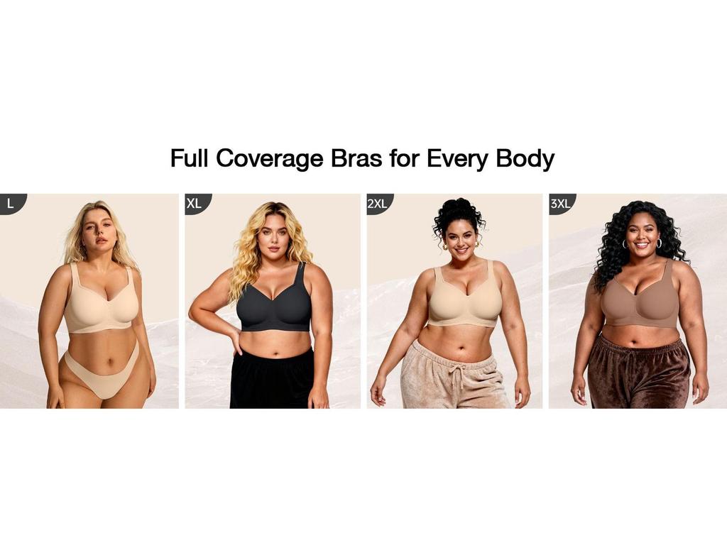 OEAK Damen Übergröße Nahtloser kabelloser stützender Jelly BH