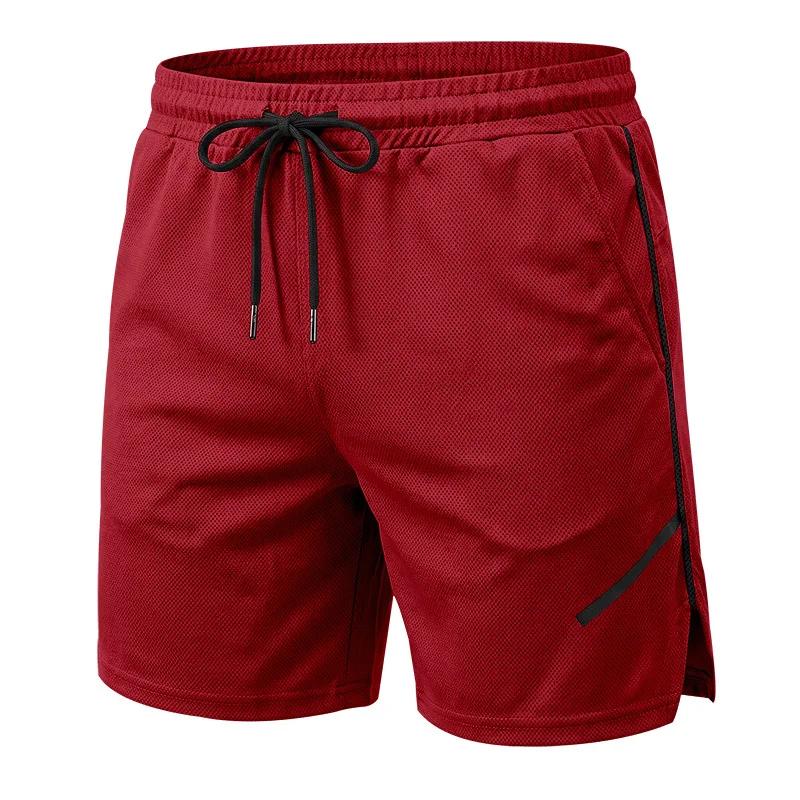 Men's Quick Dry Mesh Athletic Shorts Gym Running Workout Shorts with Zipper Pockets Breathable Elastic Waist Casual Sports Shorts for Men