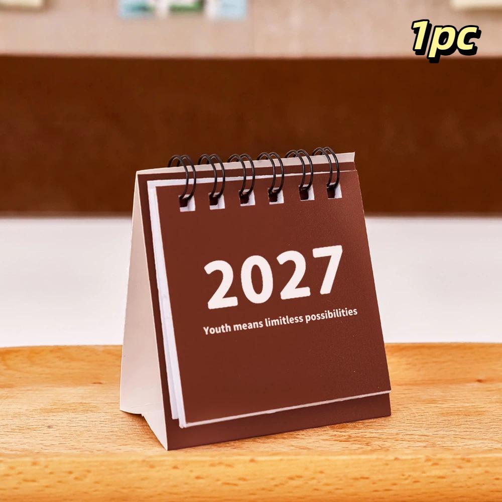 Calendario da scrivania Mini 2027 Formato tascabile Planner da viaggio portatile per casa Ufficio Scuola Tracciamento dell'orario di lavoro