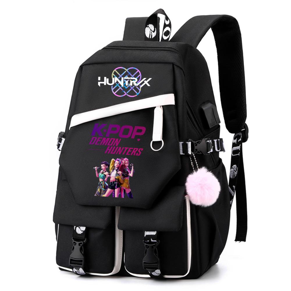 Kreskówkowy Kpop Łowcy Demonów Nadrukowany Plecak o Dużej Pojemności dla Nastolatka Ucznia Dziewczyny Chłopca Tornister Torba na Książki Prezent dla Dziecka Kobiety Wodoodporna Torba Podróżna Mochila