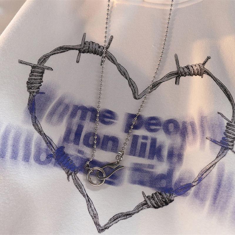 Hanorac pentru femei, punk, gotic, lanț, imprimat cu inimă, hanorace, îmbrăcăminte de stradă supradimensionată, hip hop, trening alb, haine de top pentru femei