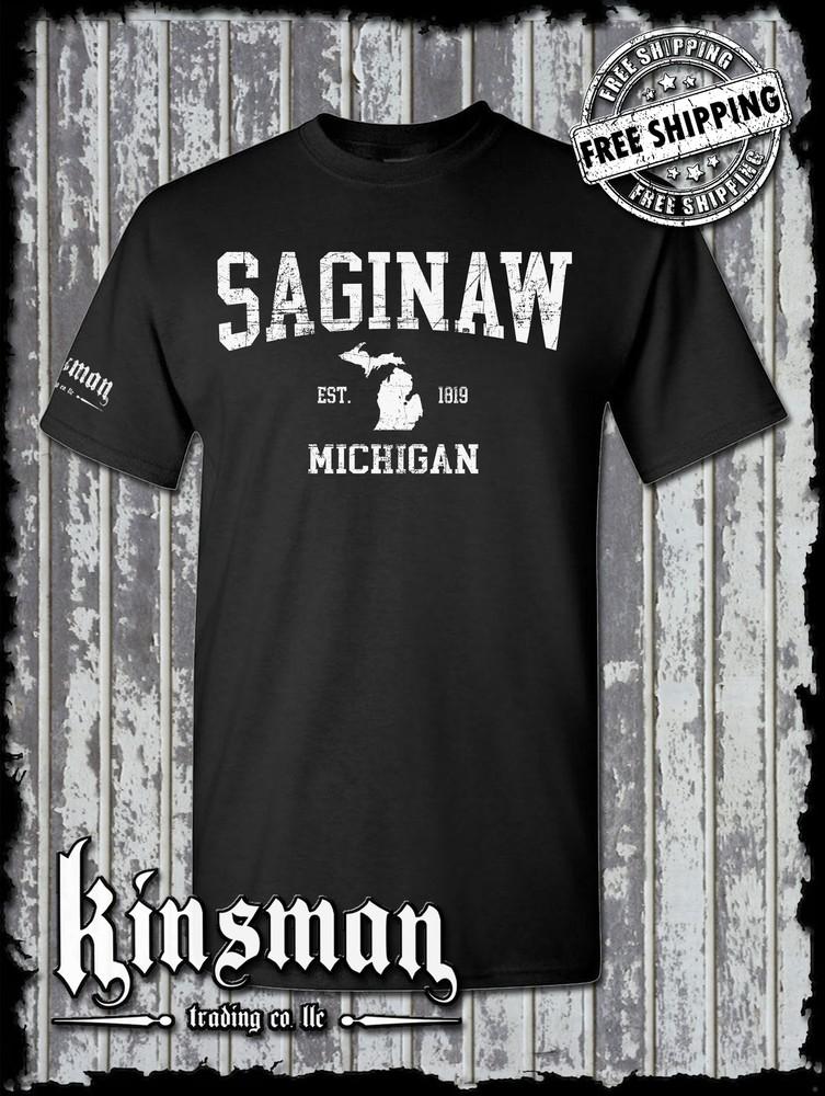 

Saginaw Michigan Est 1819 T-Shirt Souvenir Gift Mid-Michigan M