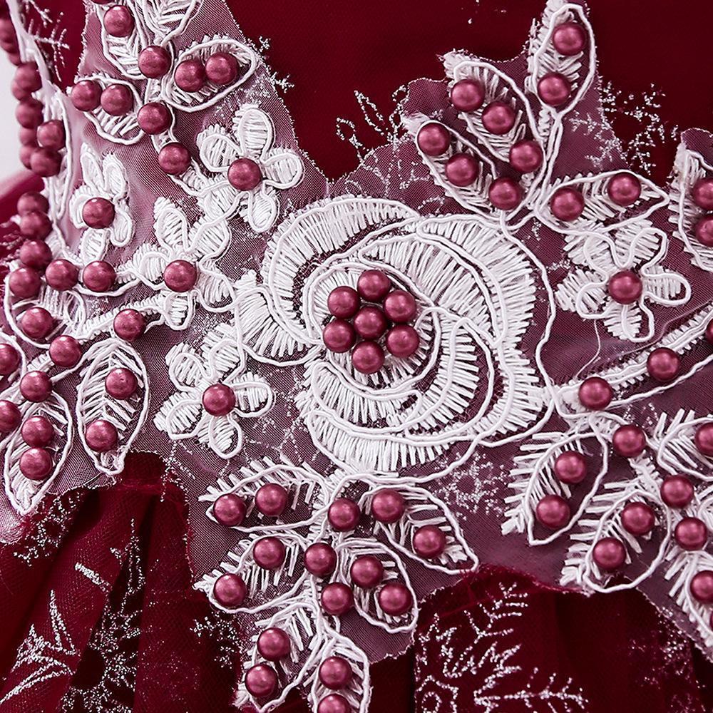 Dívčí Princezna Výšivka Dětská Květina Svatba Vánoční Party Tutu Šaty Teenager Děti Děti Elegantní šaty