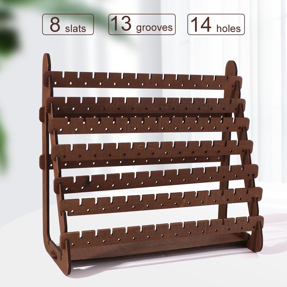 Large Capacity Wood  Earring Holder Anti-slip Jewelry Stall Display Retro Earring Rack  Women