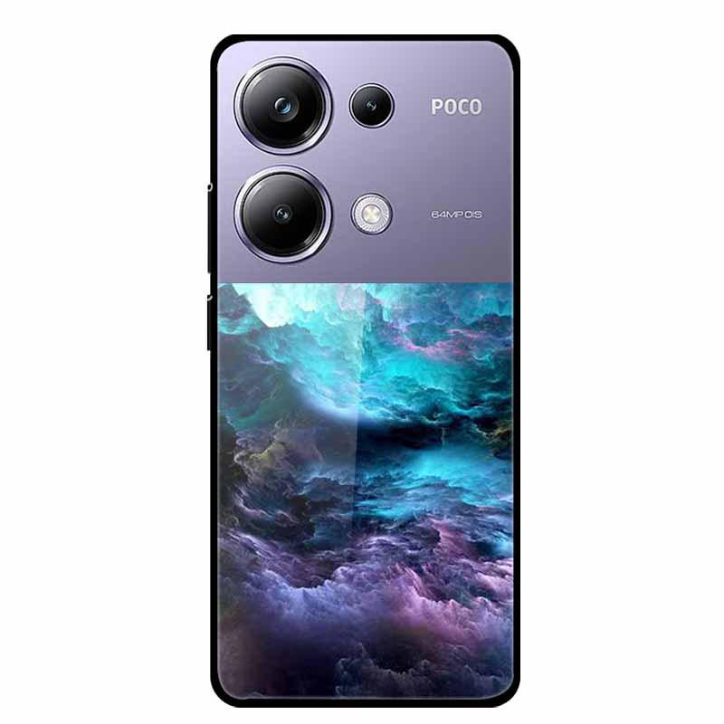 Colorful Aesthetic Tempered Glass Phone Case for Redmi 12 5G & POCO M6 PRO
