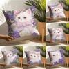 Simple Cute Oil Painting of a Kitten  Pillow Case Linen Pillow Case Sofa Home Decor Cushion Cover Cushion Cove