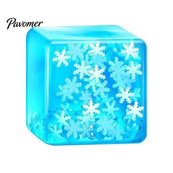 Luminous Cube Sensory Toy Ice Stress Relief Toy, Glow-in-the-Dark Snowflake Filled Cube, Clear Adults and Kids