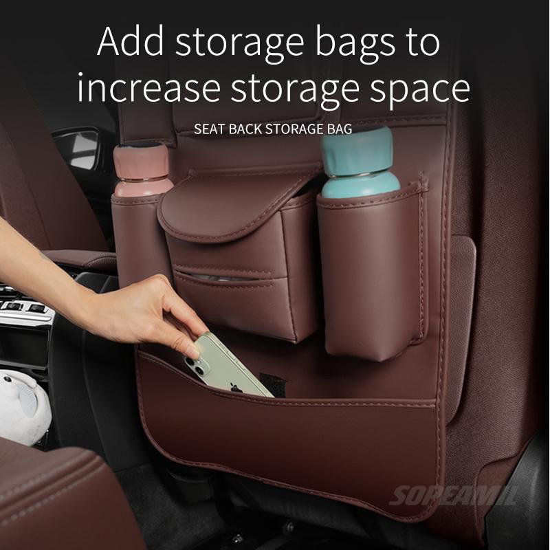 For Volvo XC40 XC60 XC70 XC90 C30 S40 S60 S80 S90 V40 V60 V70 V90 Car Seat Back Multi-pocket Storage Bag Seat Rear Anti-kick Pad