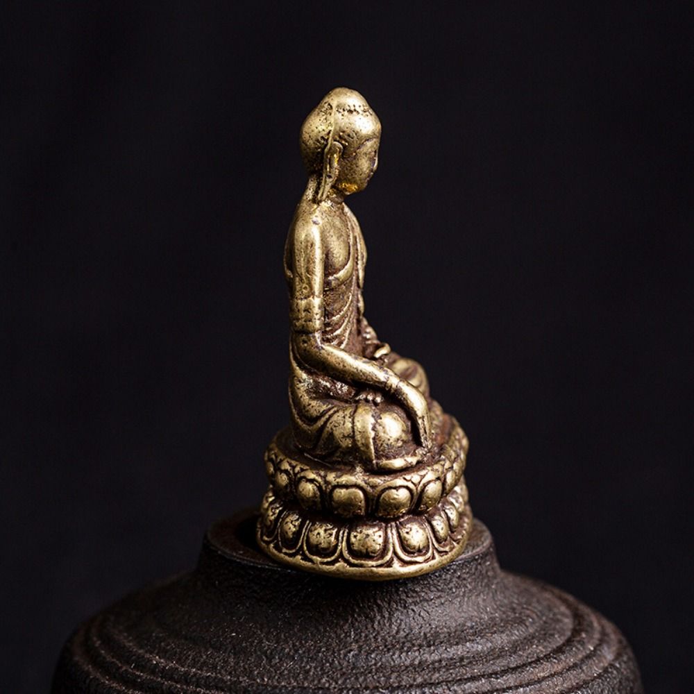 Car Decoration Micro-carving Buddha Trinkets Desktop Decor Sitting Buddha Figurine Sakyamuni Statue
