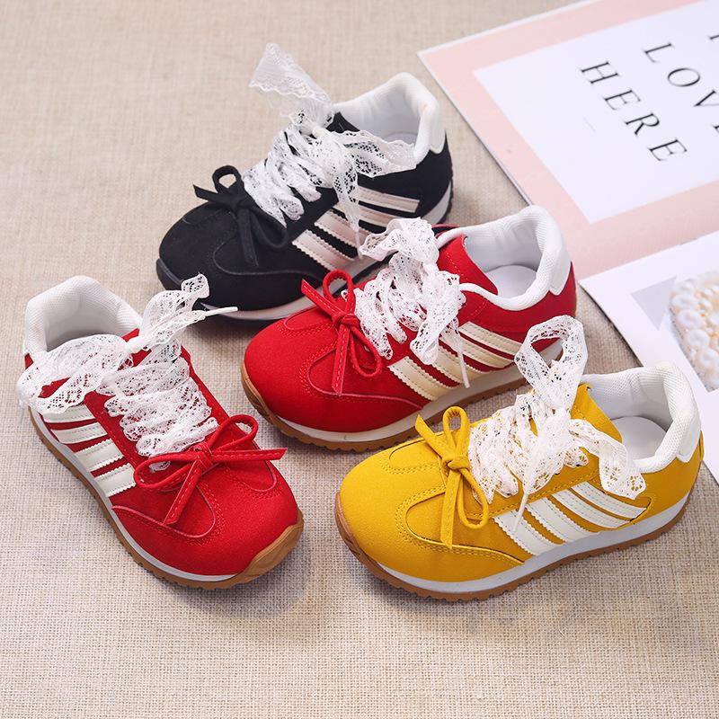 Children's Sports Shoes 2025 Autumn New Girls Red German Training Shoes Soft-soled Casual Board Shoes Girls Forrest Gump Shoes Tide