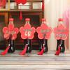 Red Xi Lantern Wedding Decoration Set with Bride Photo Props and Chandelier