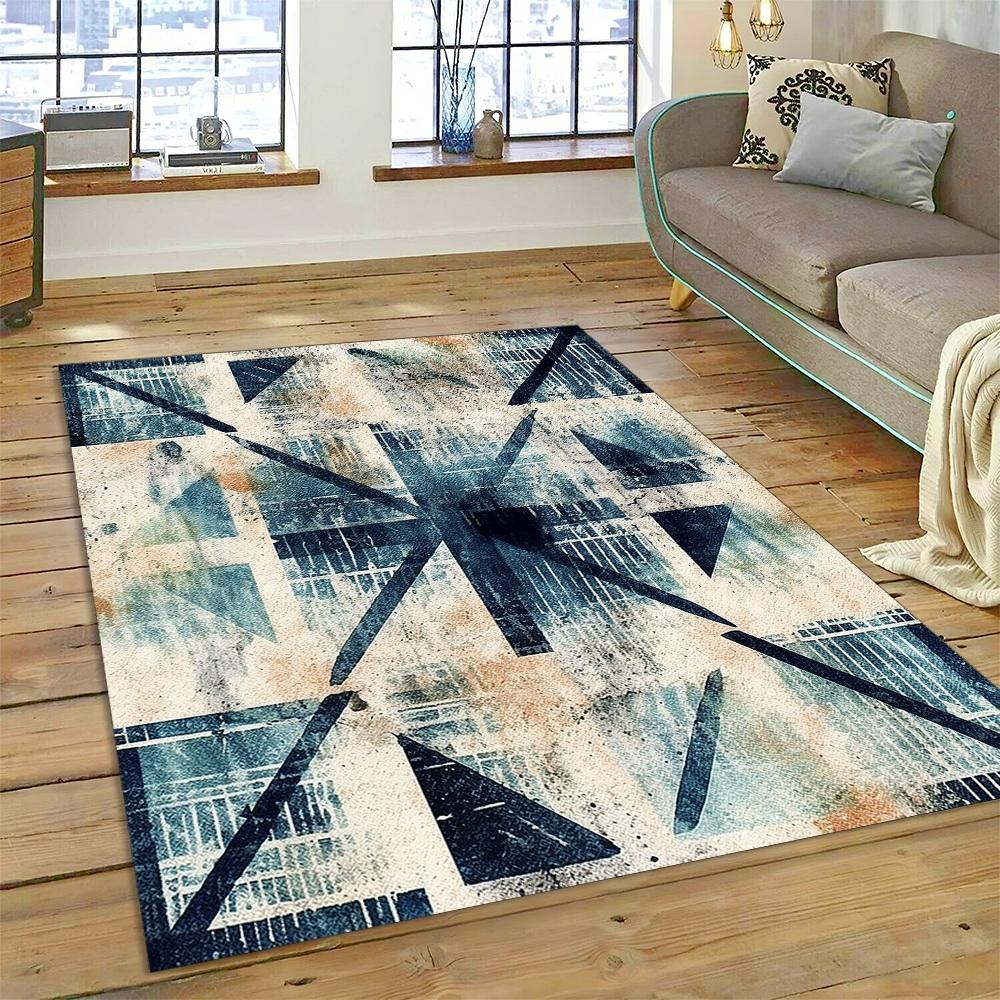 2025 New Style Bohemian Abstract Fashion Modern Art Carpet Rug for Living Room Bedroom Home Sofa Decoration,Non-slip Floor Mat