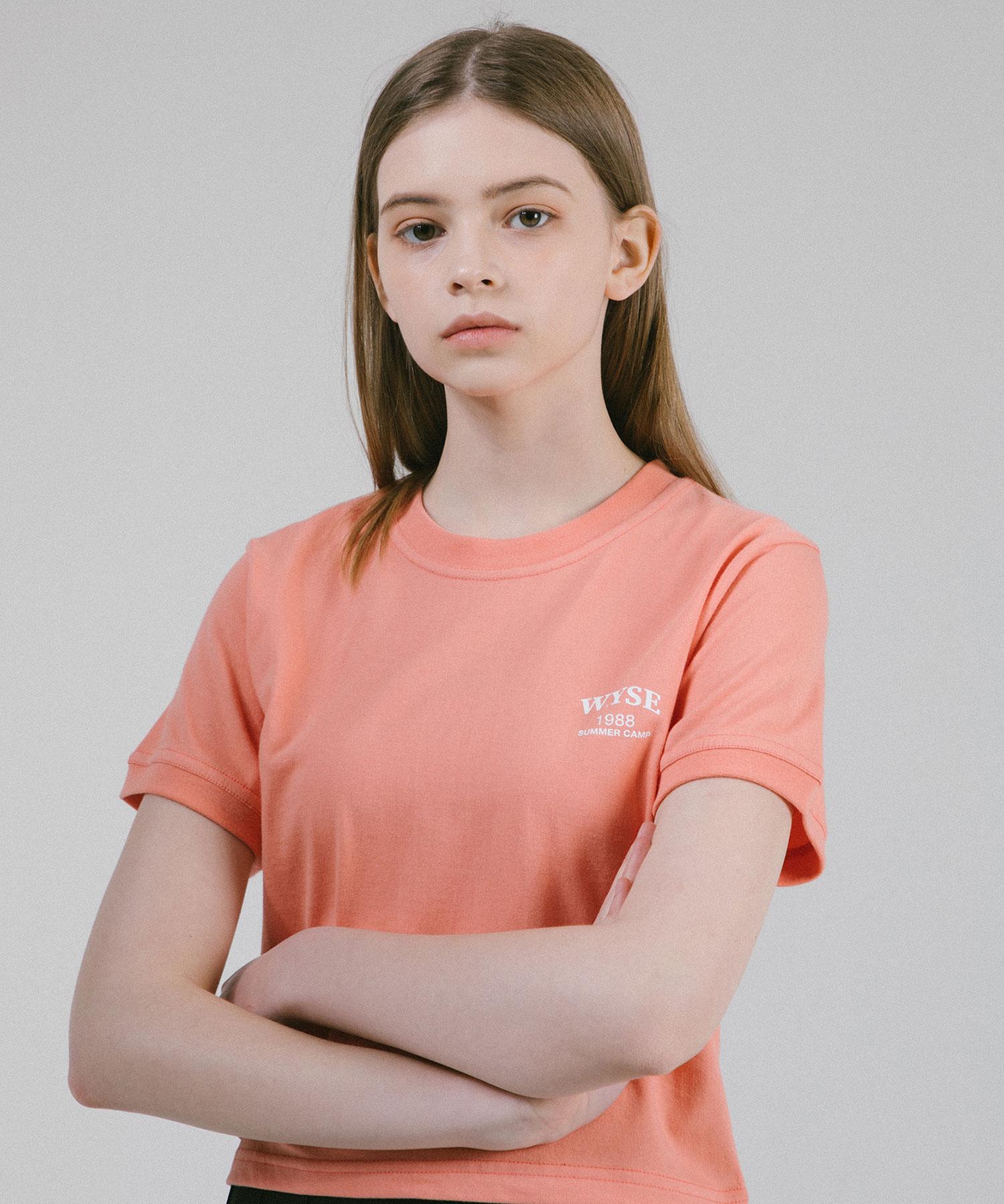 Wise 1988 Crop Top (Coral Pink) Free