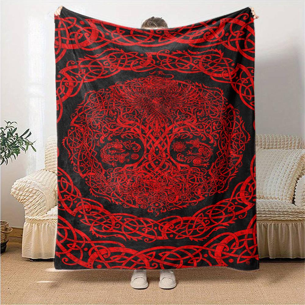 1pc Celtic knotwork Throw Blanket Soft Flannel, Cozy All Season Polyester Perfect for Home, Office