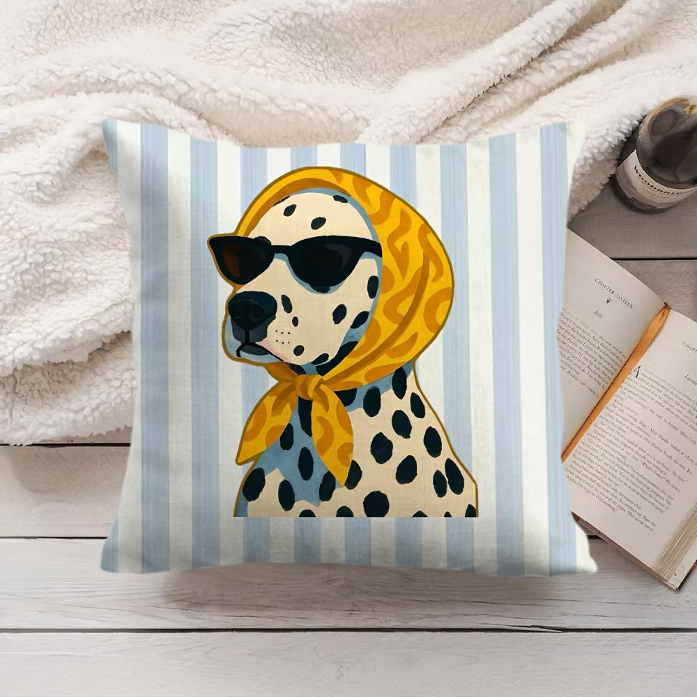 Simple Striped Marine Dog Cushion Cover Silky Short Plush Invisible Zipper Dustproof Sofa Pillow Case For Home Decor